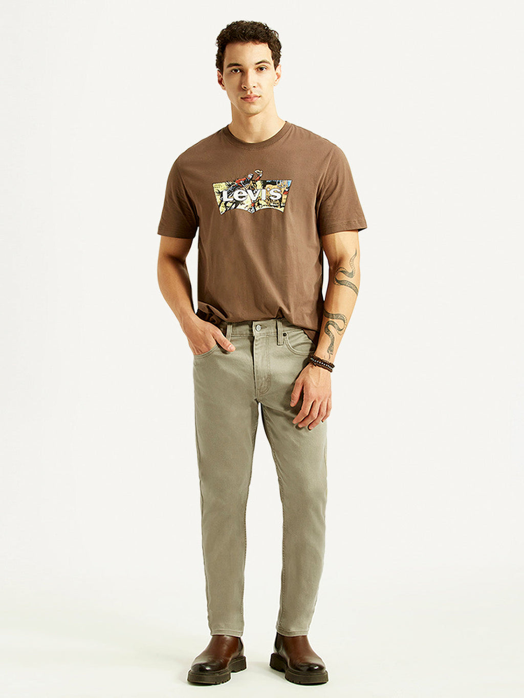 Men's 512 Light Grey Slim Tapered Fit Mid Rise Jeans