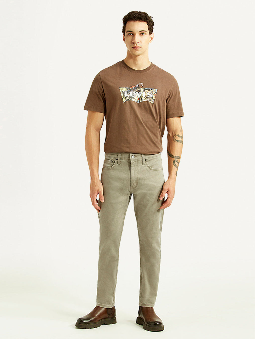 Men's 512 Light Grey Slim Tapered Fit Mid Rise Jeans
