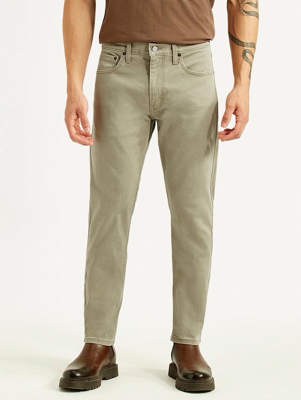 Men's 512 Light Grey Slim Tapered Fit Mid Rise Jeans