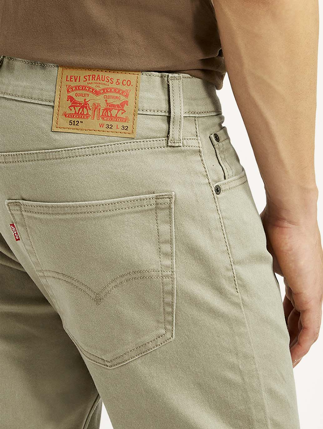 Men's 512 Light Grey Slim Tapered Fit Mid Rise Jeans