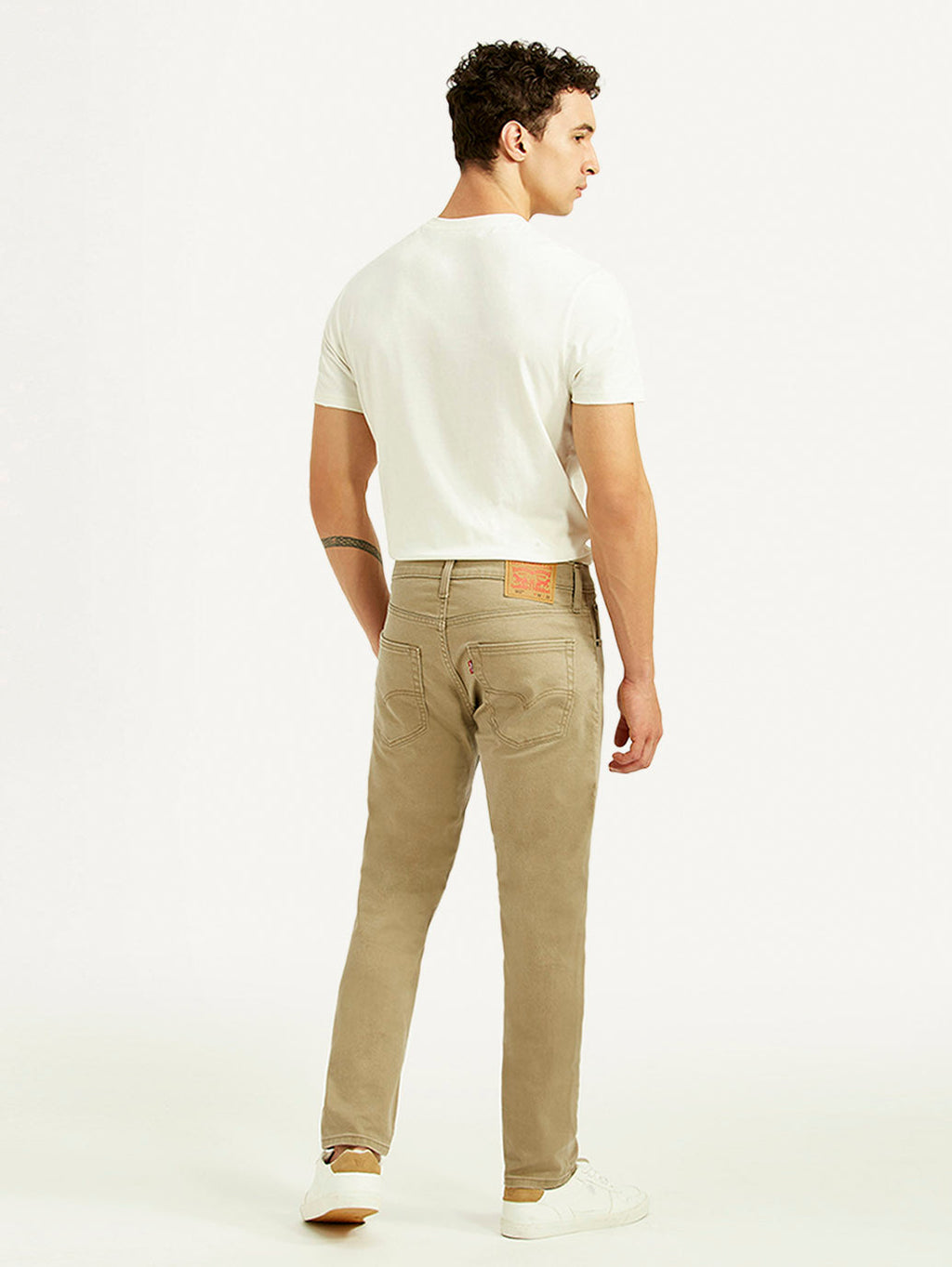 Men's 512 Beige Slim Tapered Fit Mid Rise Jeans