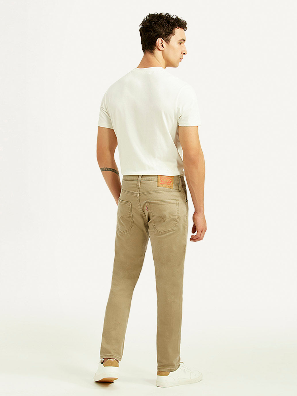 Men's 512 Beige Slim Tapered Fit Mid Rise Jeans