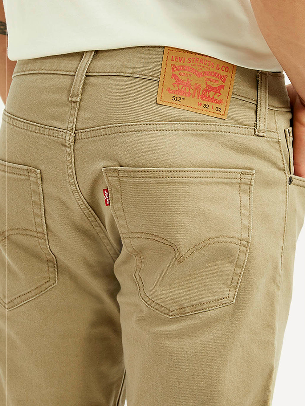 Men's 512 Beige Slim Tapered Fit Mid Rise Jeans