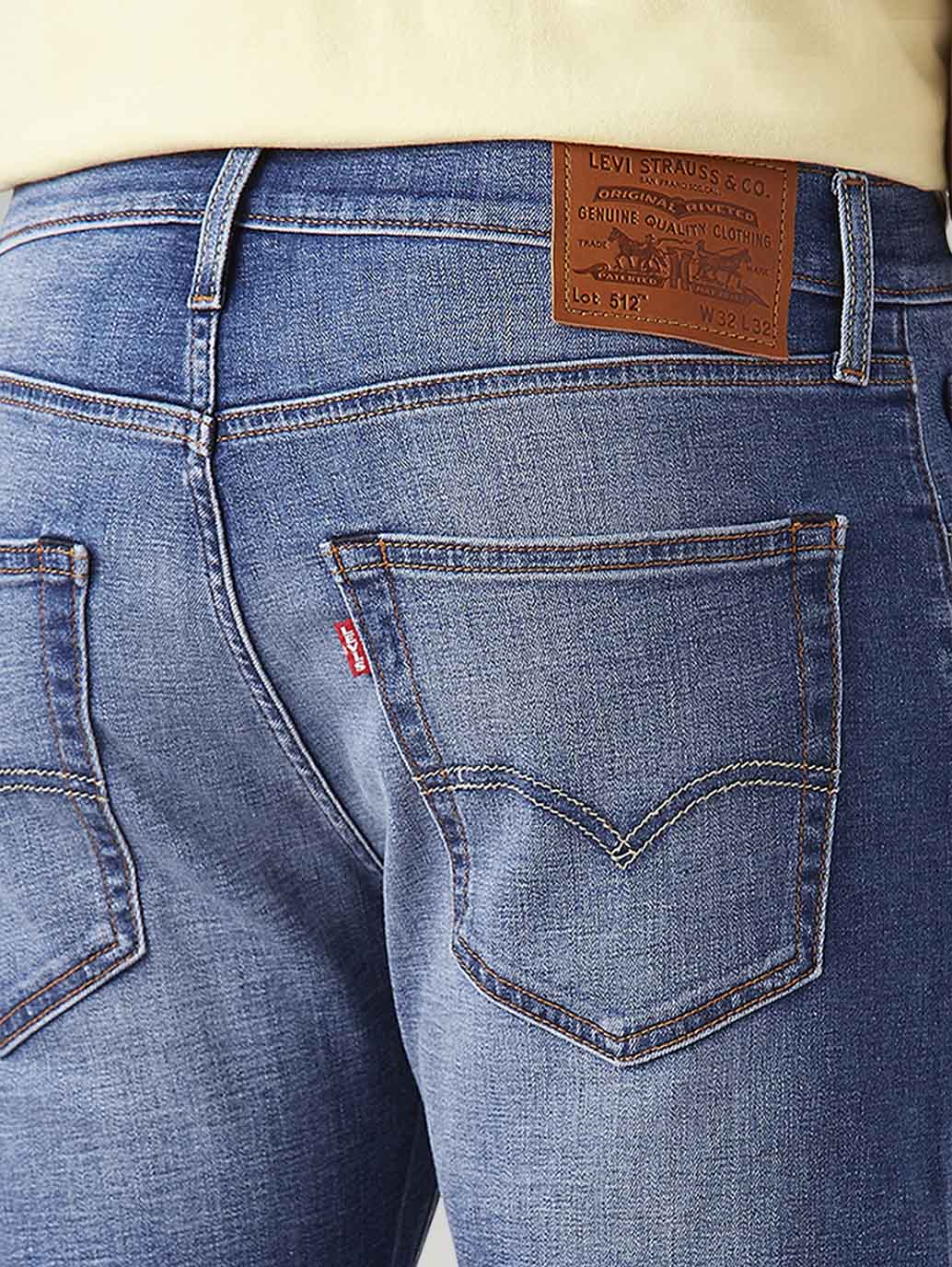 Men's 512 Blue Slim Tapered Fit Mid Rise Jeans