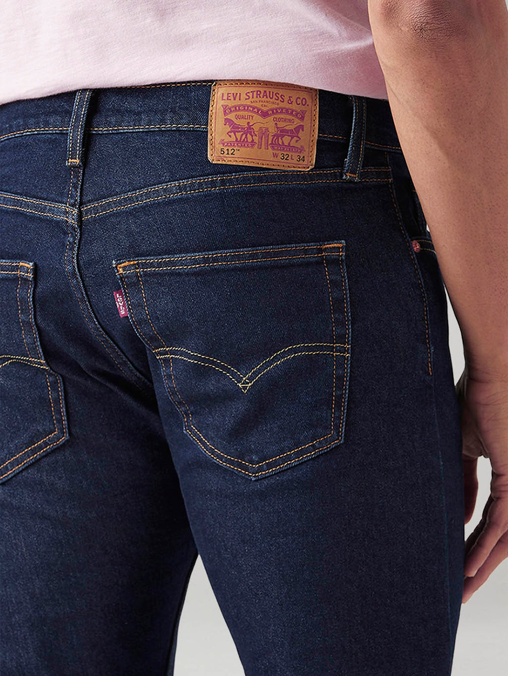 Men's 512 Dark Blue Slim Tapered Fit Mid Rise Jeans