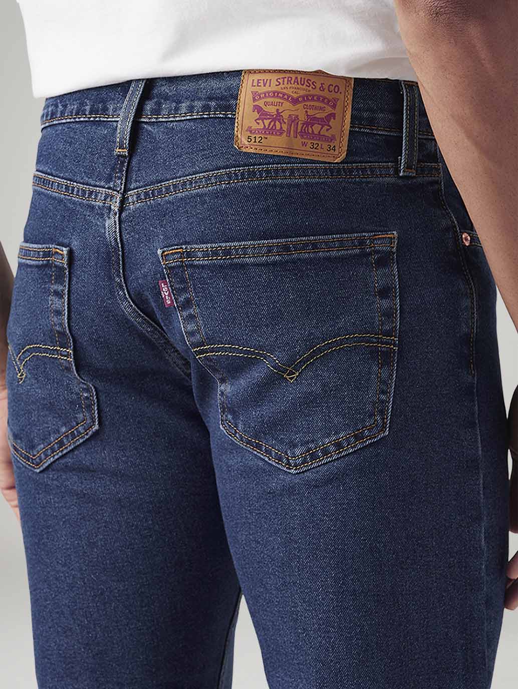 Men's 512 Blue Slim Tapered Fit Mid Rise Jeans