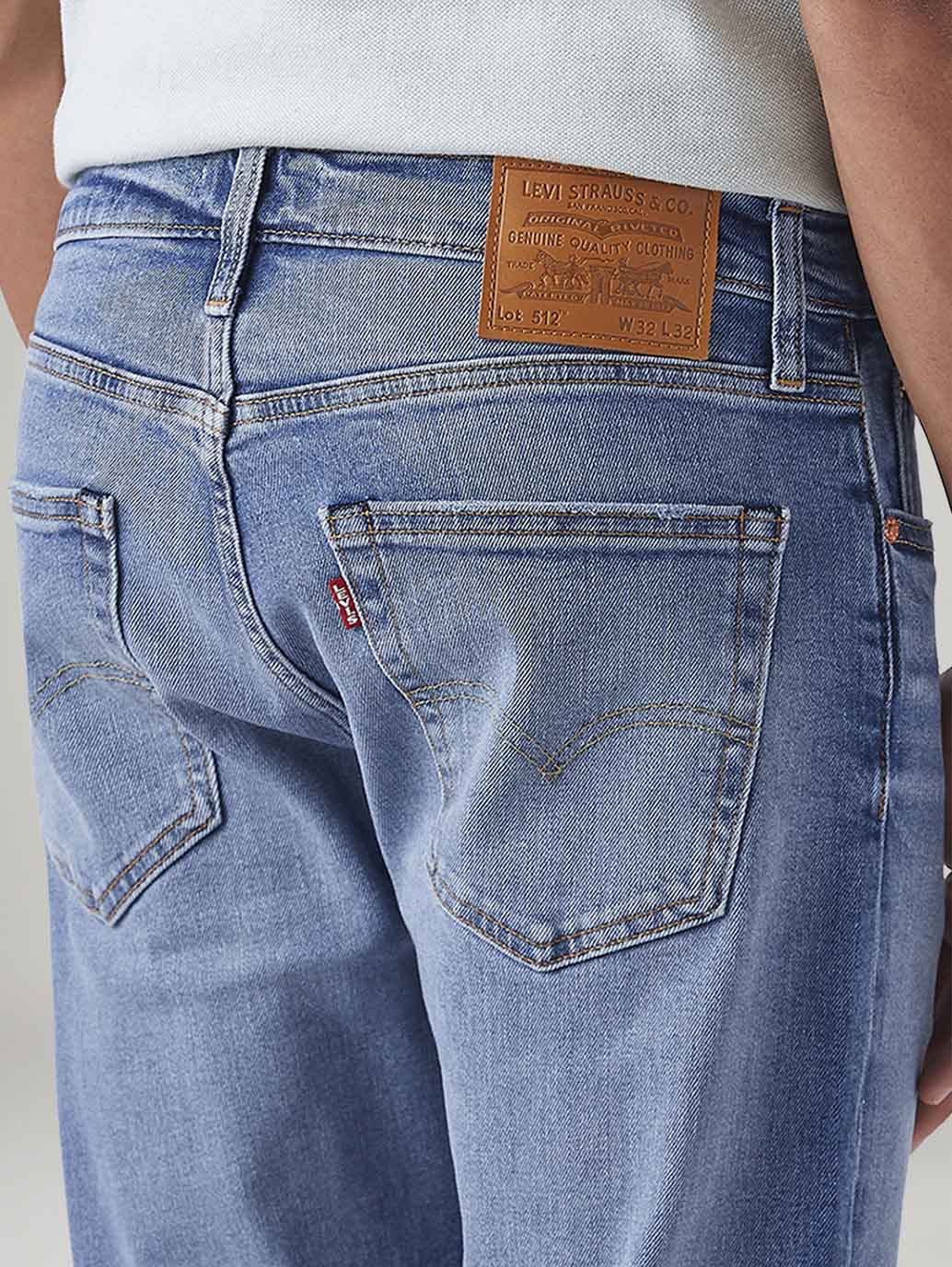 Men's 512 Light Blue Slim Tapered Fit Mid Rise Jeans