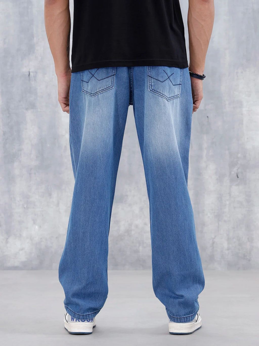Men's Anti Fit Mid Wash Jeans | Med Stone