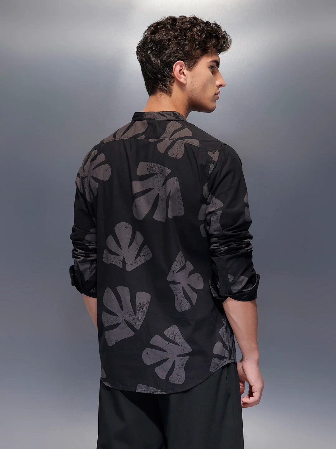 Men's Casual AOP Shirt   |  Black
