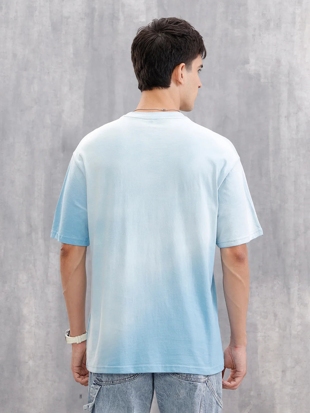 Retro Washed Oversized Fit Tshirt With Logo Print |  Blue