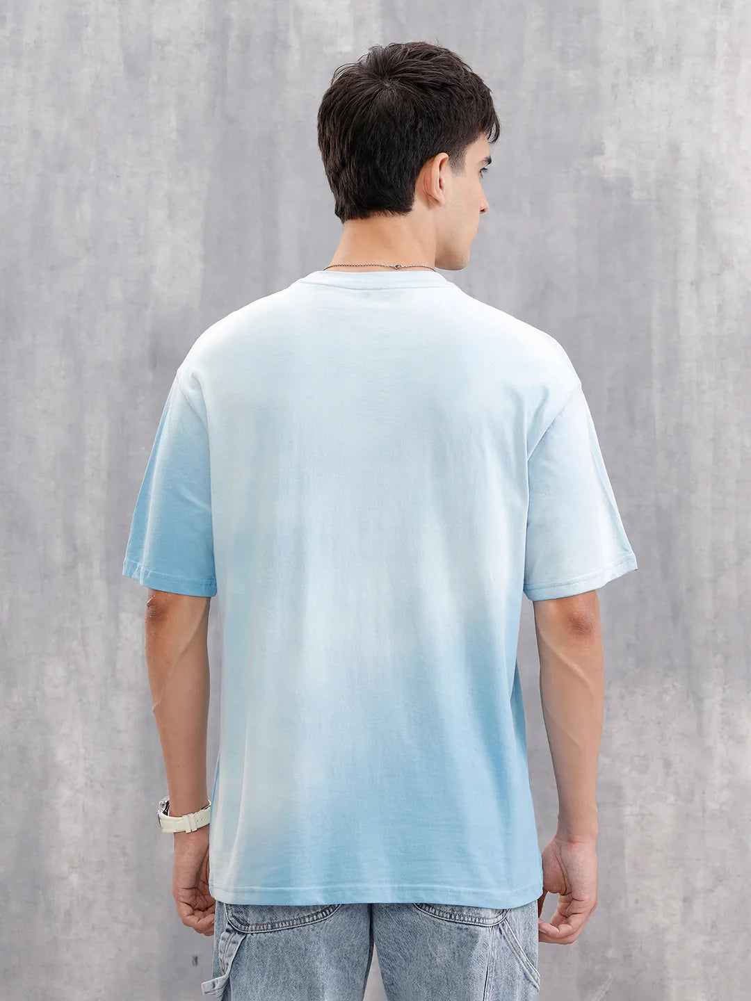 Retro Washed Oversized Fit Tshirt With Logo Print |  Blue