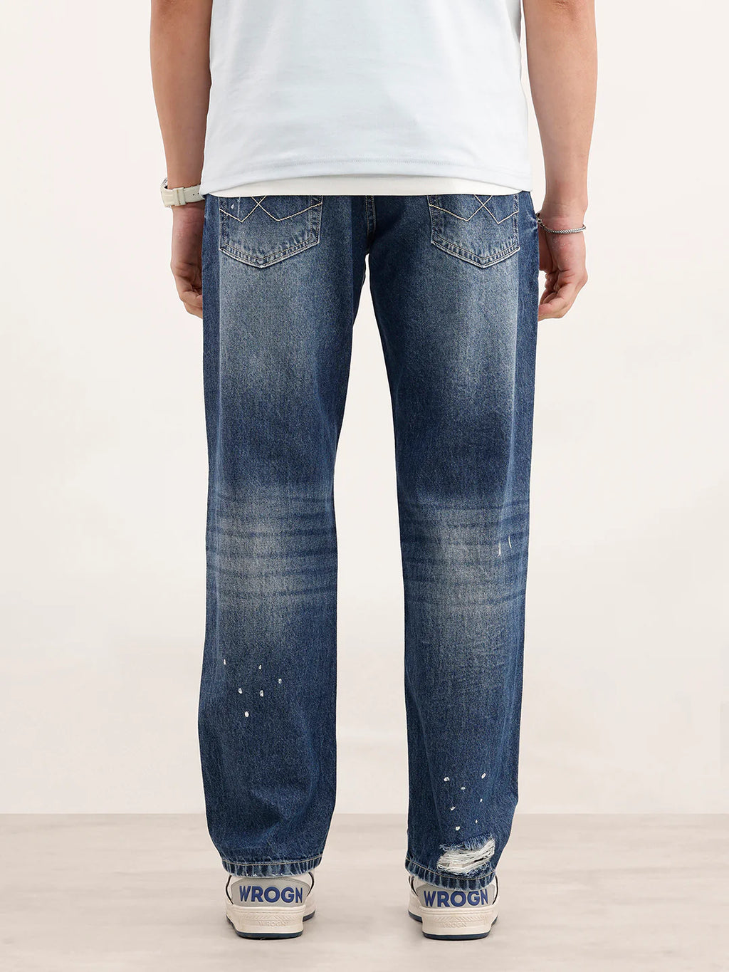 Anti Fit Distressed Denim Jeans  | Blue
