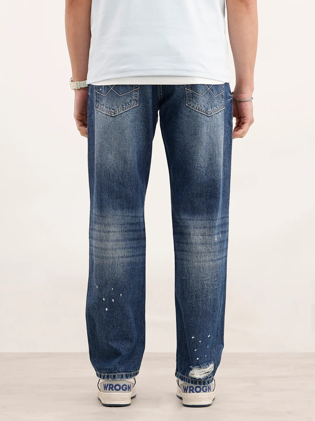 Anti Fit Distressed Denim Jeans  | Blue