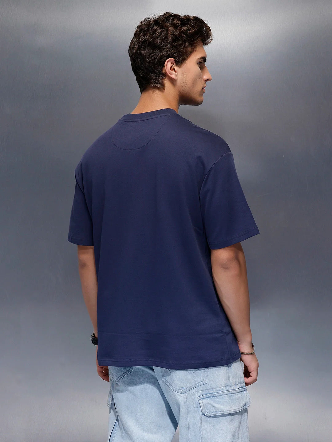 Classic Placement Printed T-Shirt   |  Navy Blue