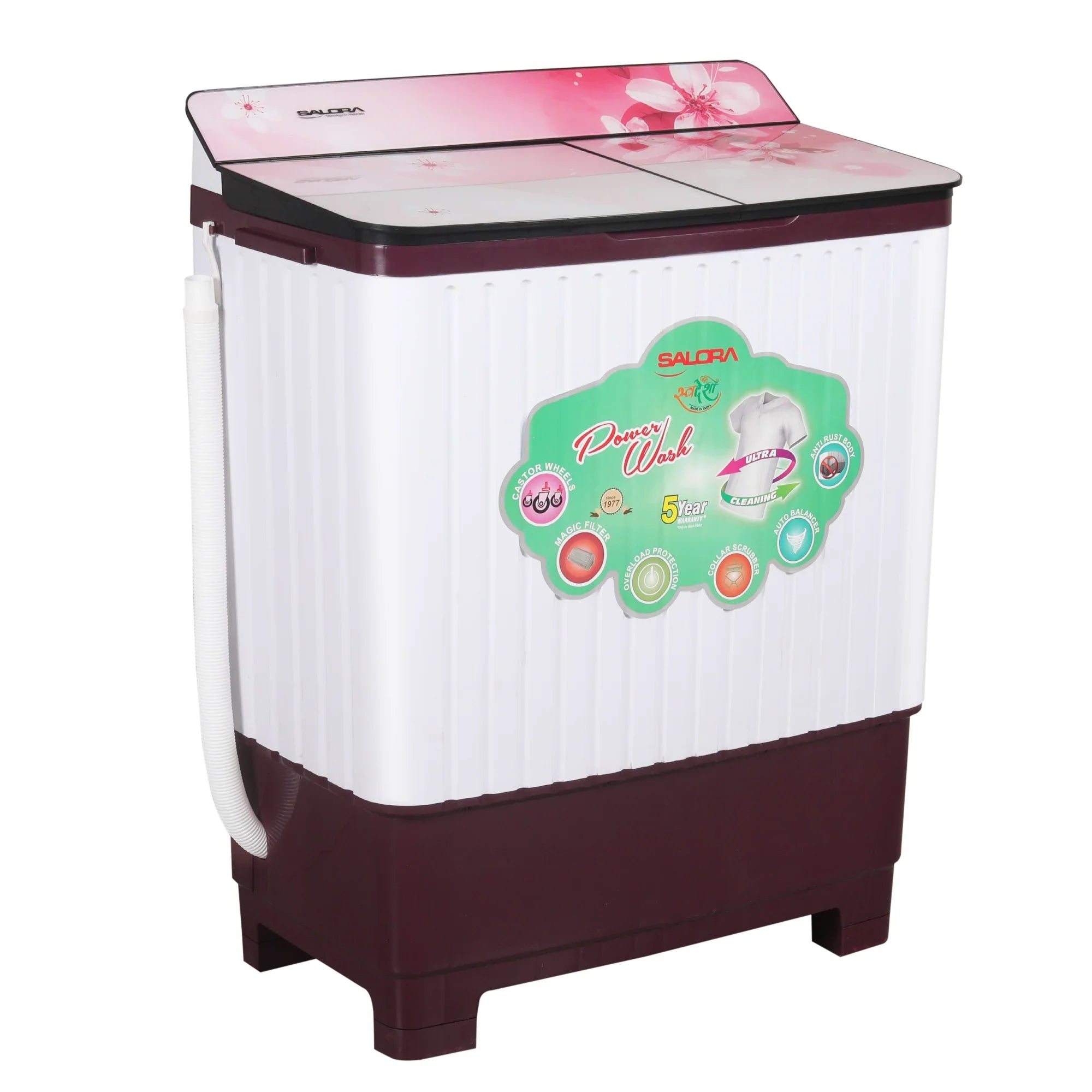 SALORA 7.8 KG SEMI-AUTOMATIC TOP LOADING WASHING MACHINE (SWMS7802) | Brand New Seal Packed