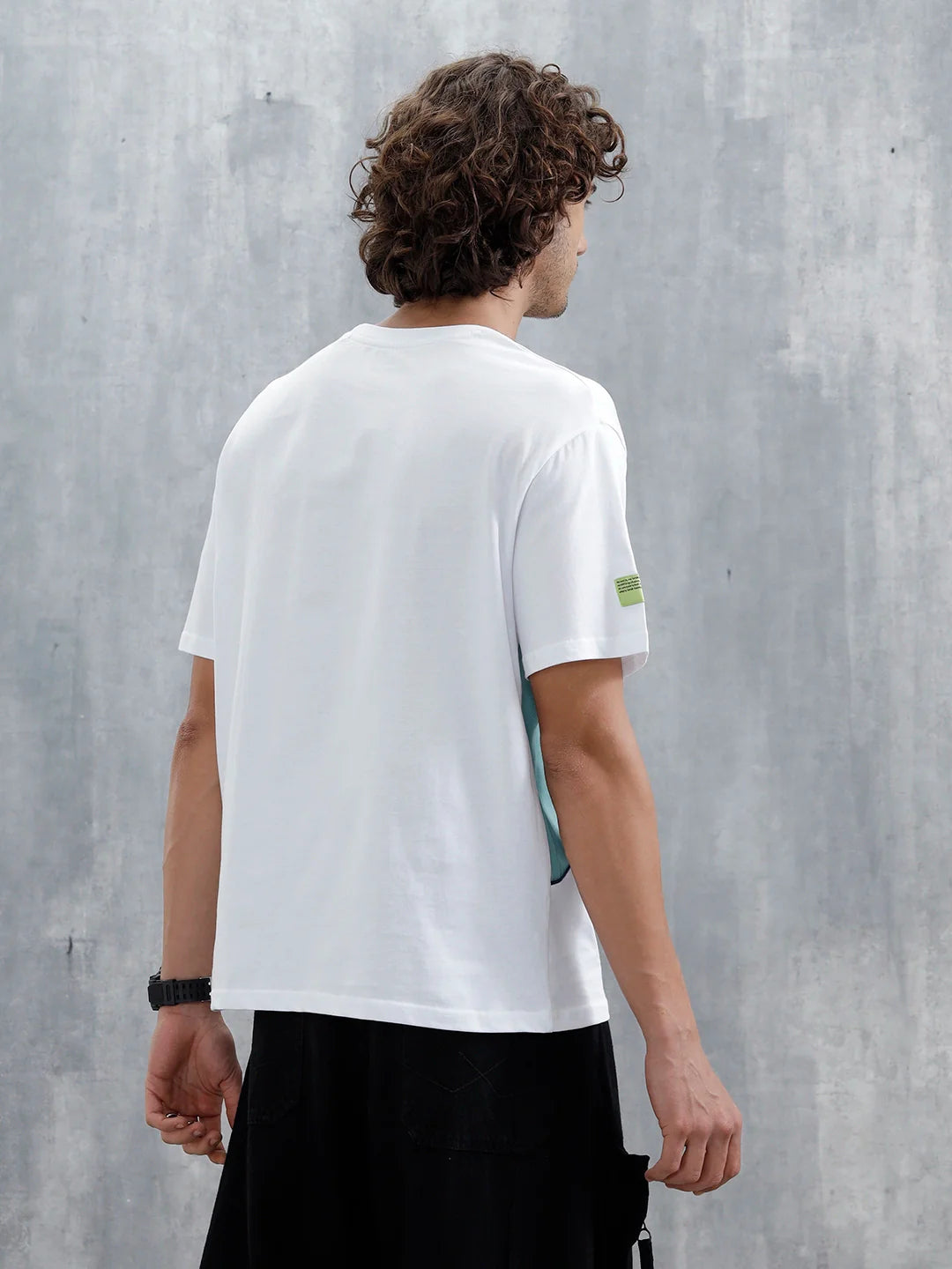 Casual Men Sporty Look Oversized Fit Tee With Print | White