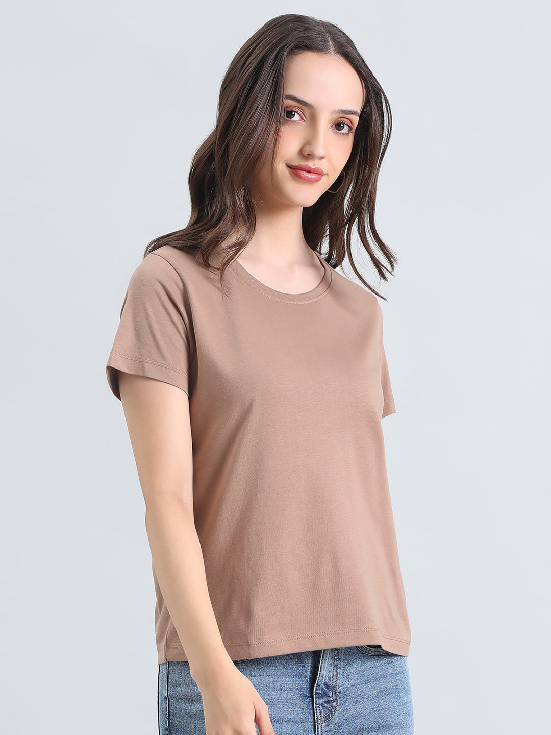Cotton Jersey Crew Neck Slim Fit T-Shirt