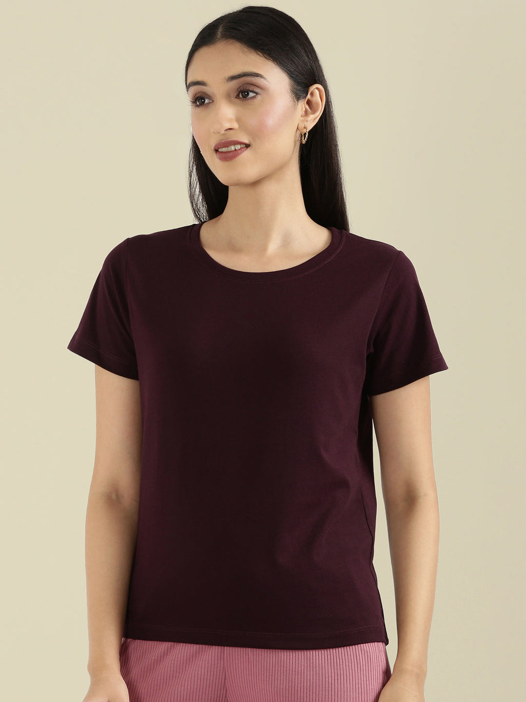 Cotton Jersey Crew Neck Slim Fit T-Shirt