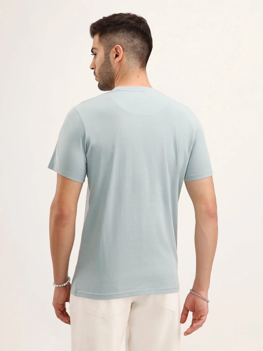 Slim Fit Placement Printed T-Shirt | Grey