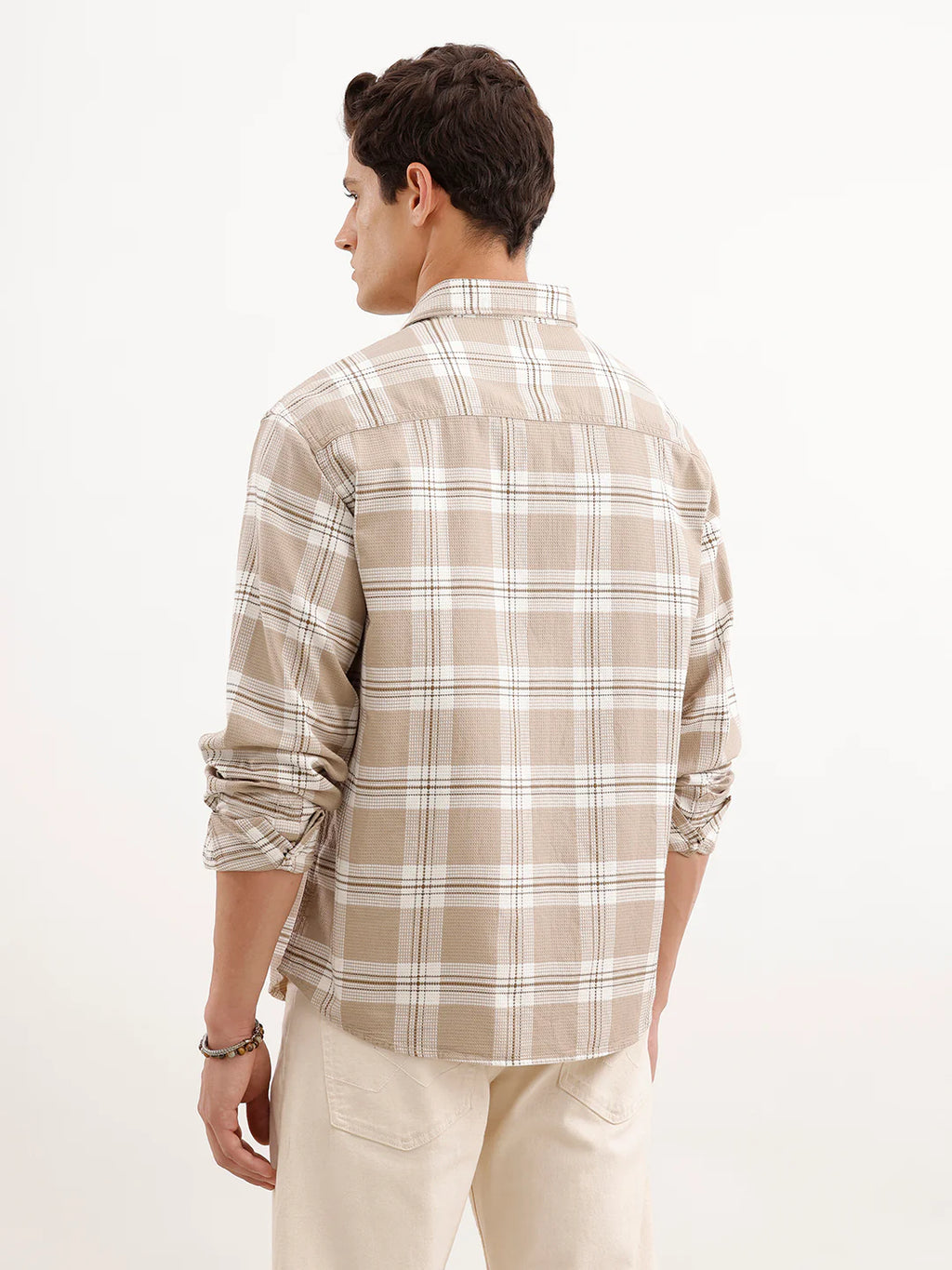 Comfort Fit Textured Shirt  | Khaki