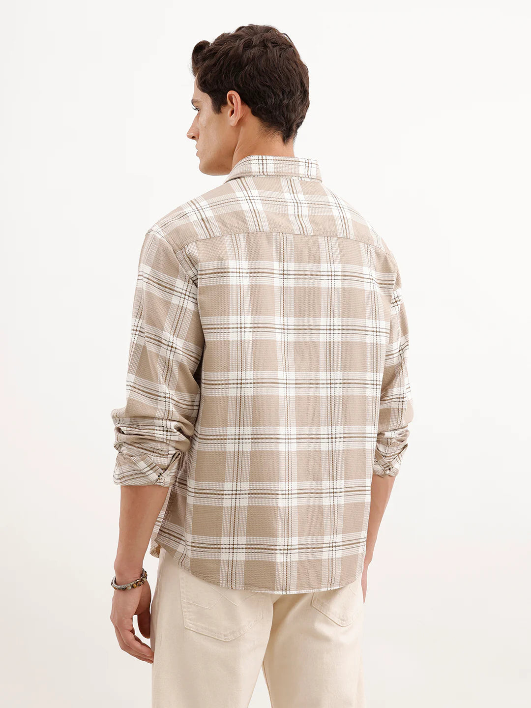 Comfort Fit Textured Shirt  | Khaki