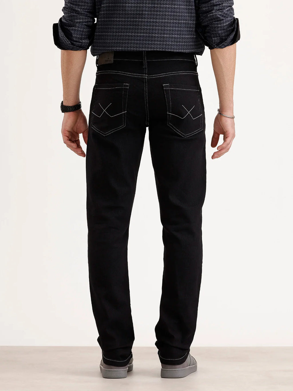 Solid Slim Fit Denim Jeans | Black