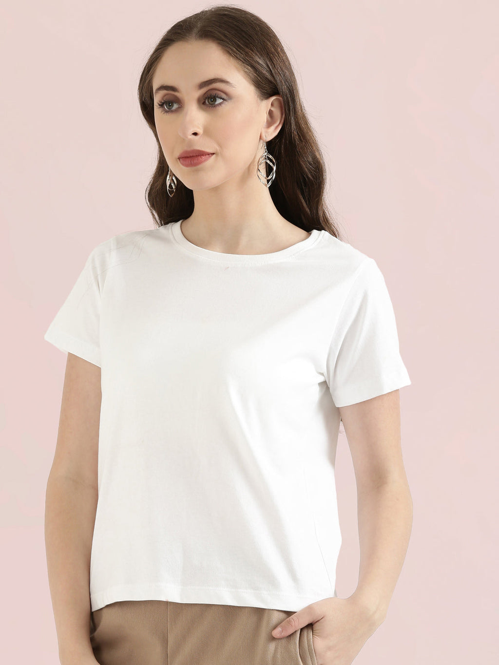 Cotton Jersey Crew Neck Slim Fit T-Shirt