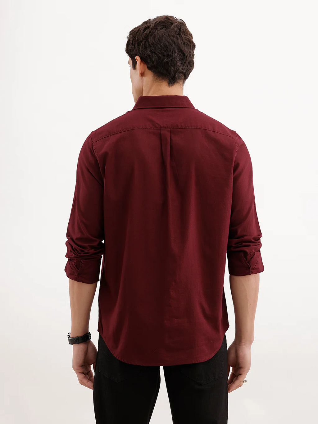 Solid Slim Fit Shirt  | Maroon