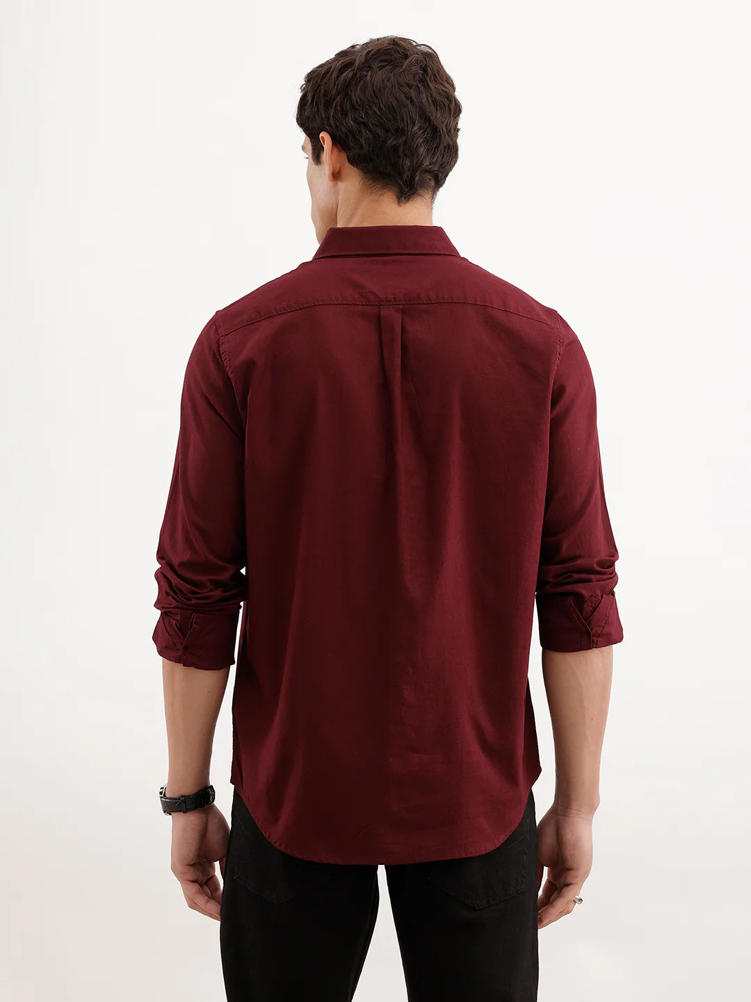 Solid Slim Fit Shirt  | Maroon