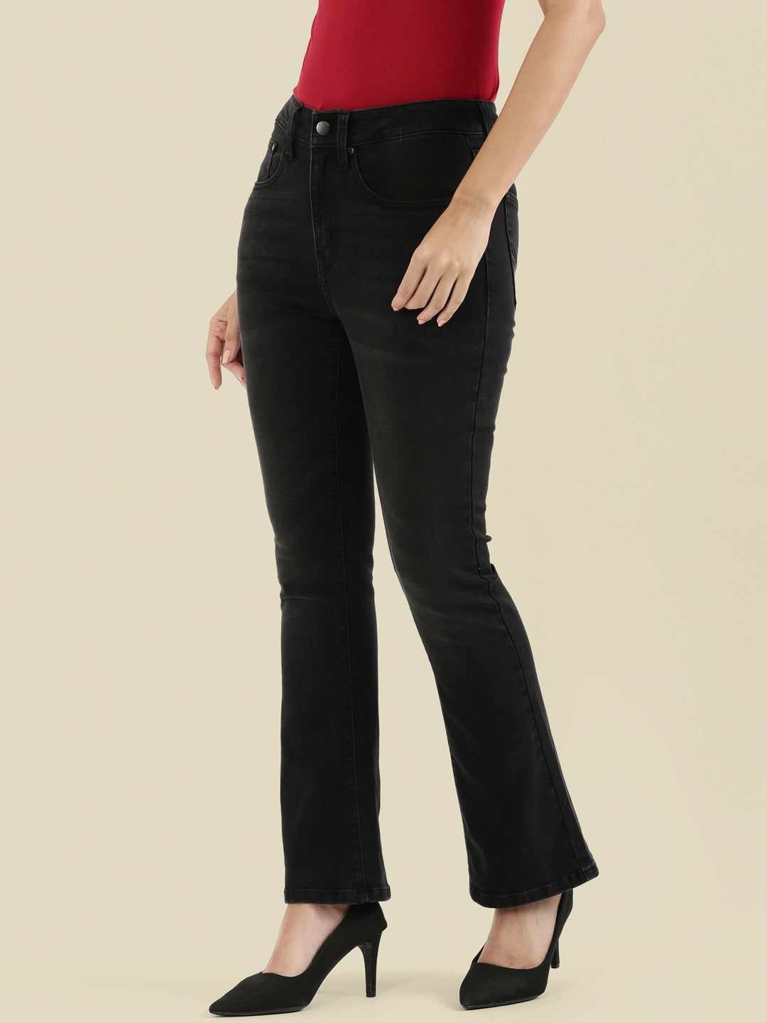 Black Denim Boot Cut Jeans