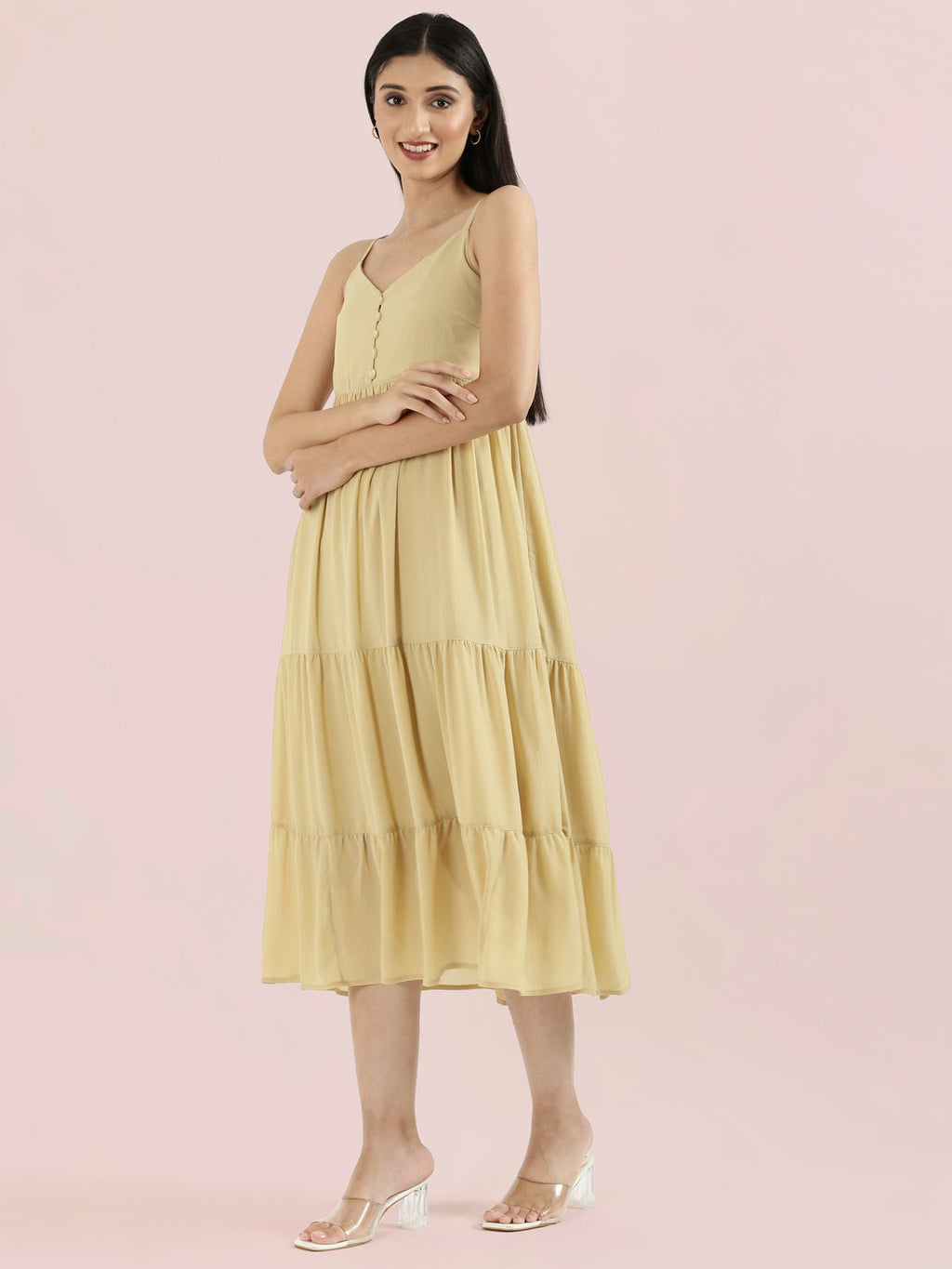 Georgette V-Neck Slip Dress