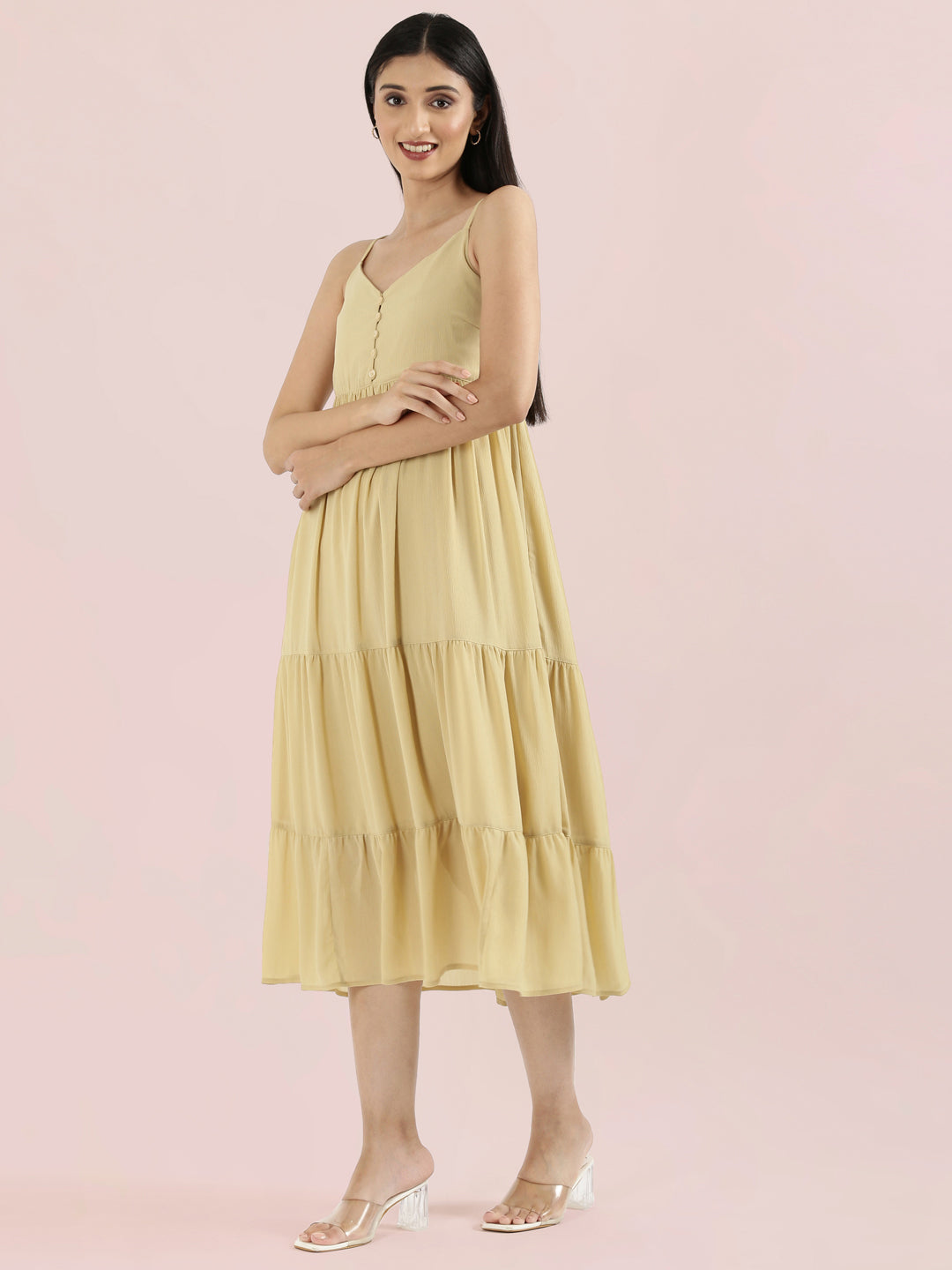 Georgette V-Neck Slip Dress