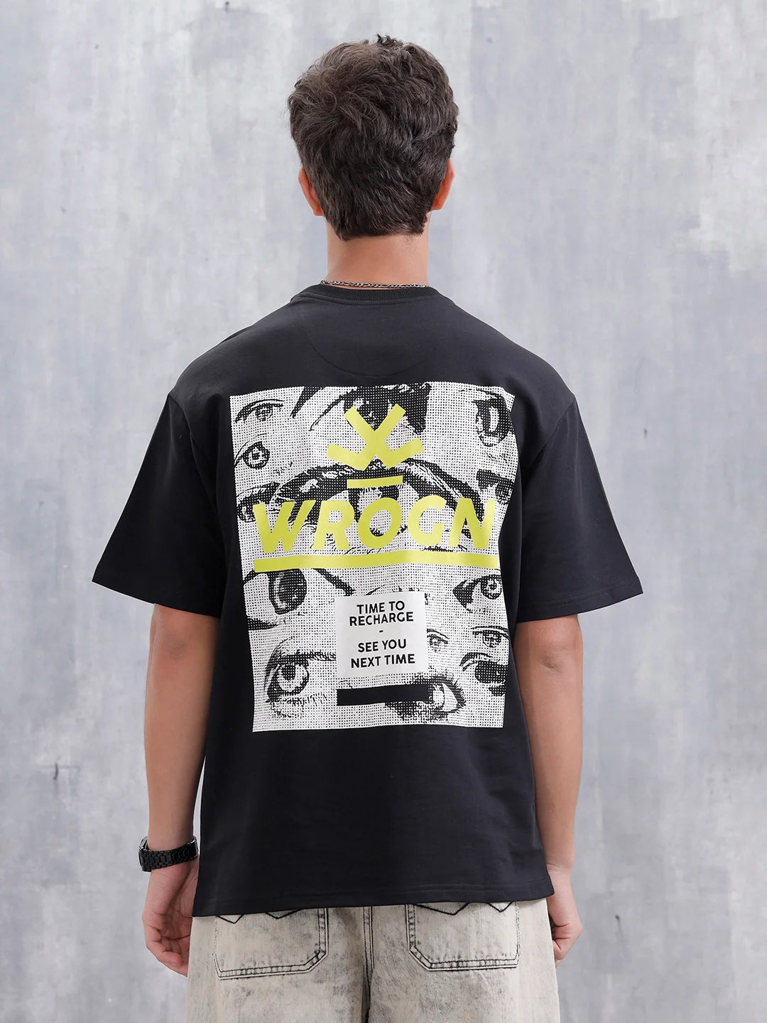 Bizarre Elements Oversized Cotton Back Print T-Shirt | Black