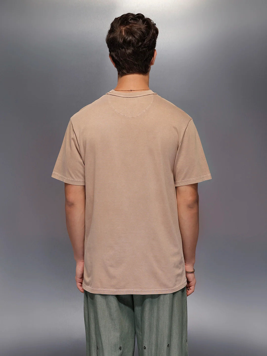 Solid Oversized T-Shirt   |  Beige