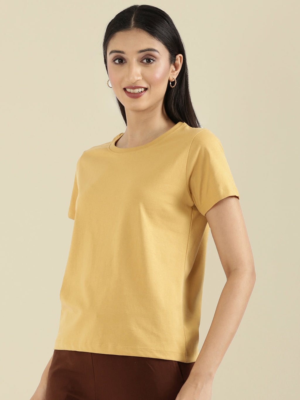 Cotton Jersey Crew Neck Slim Fit T-Shirt