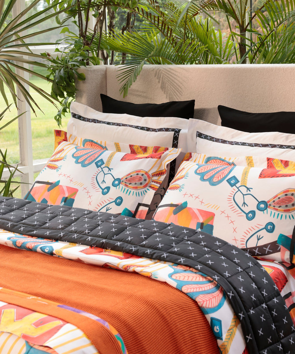 Shivan & Narresh King Bedsheet Set, Surocco |400TC Cotton|4 pillow covers