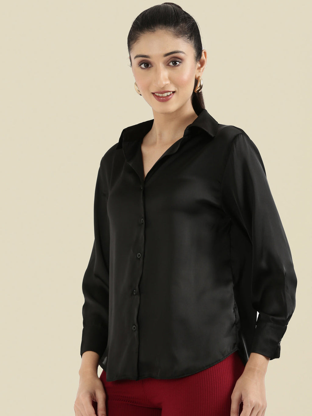 Satin Classic Collar Shirt