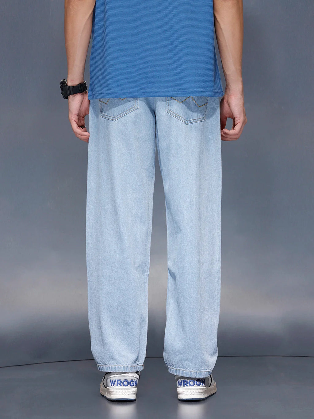 Men’s loose fit light washed jeans | Super Stone
