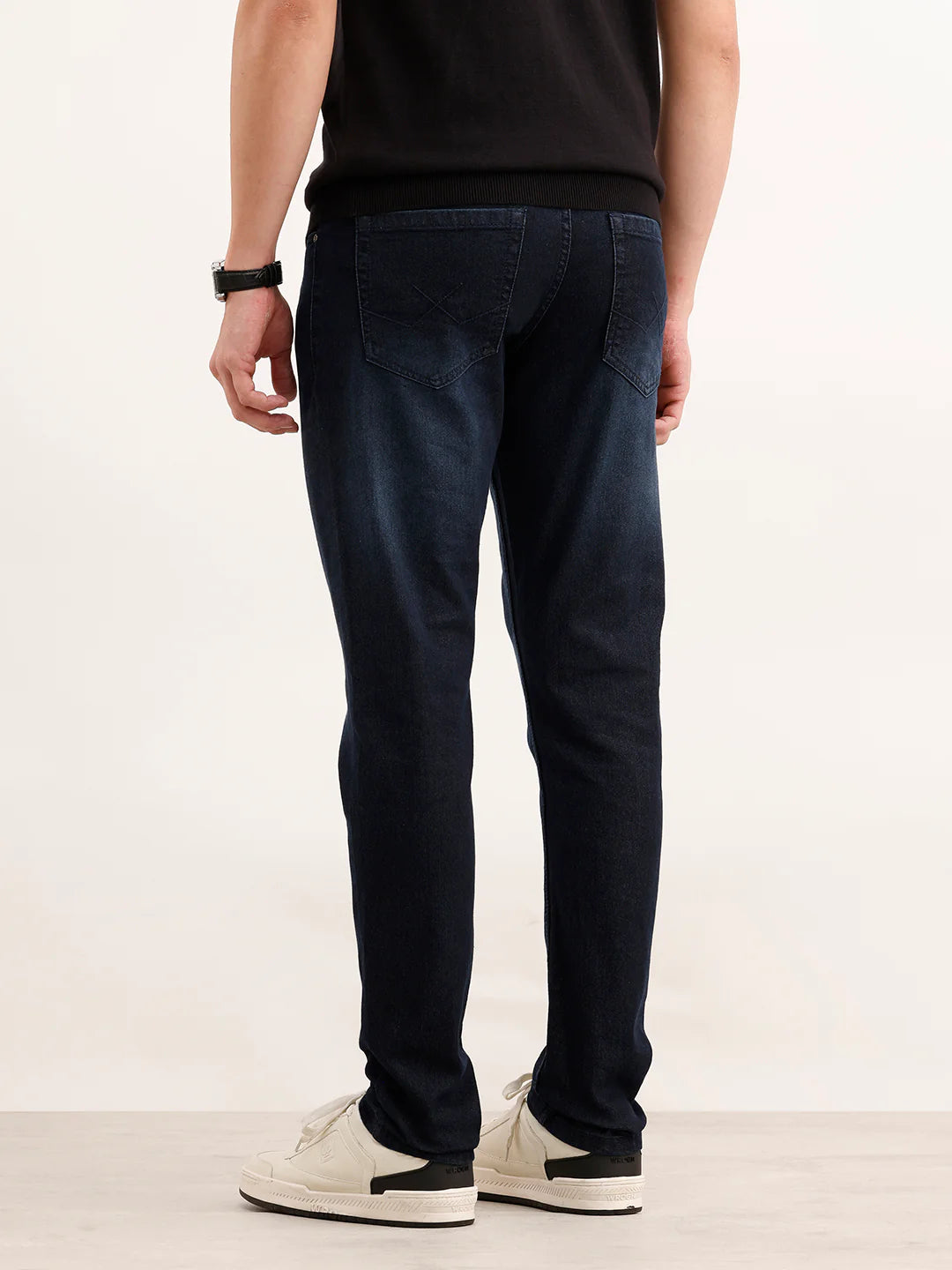 Solid Slim Fit Denim Jeans  | Dark Blue