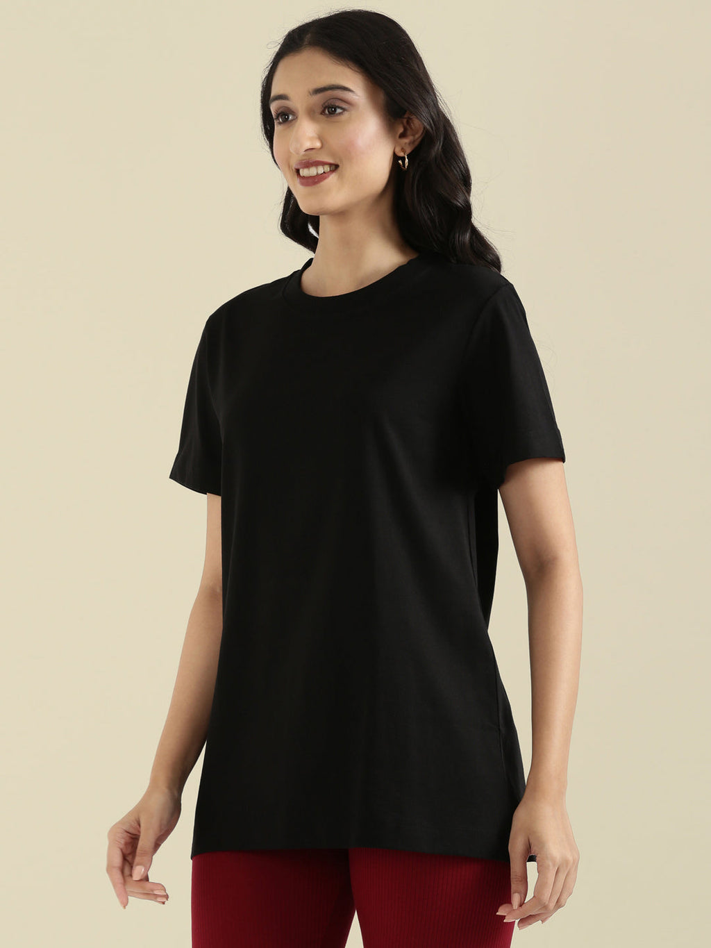 Cotton Jersey Crew Neck Regular Long T-Shirt