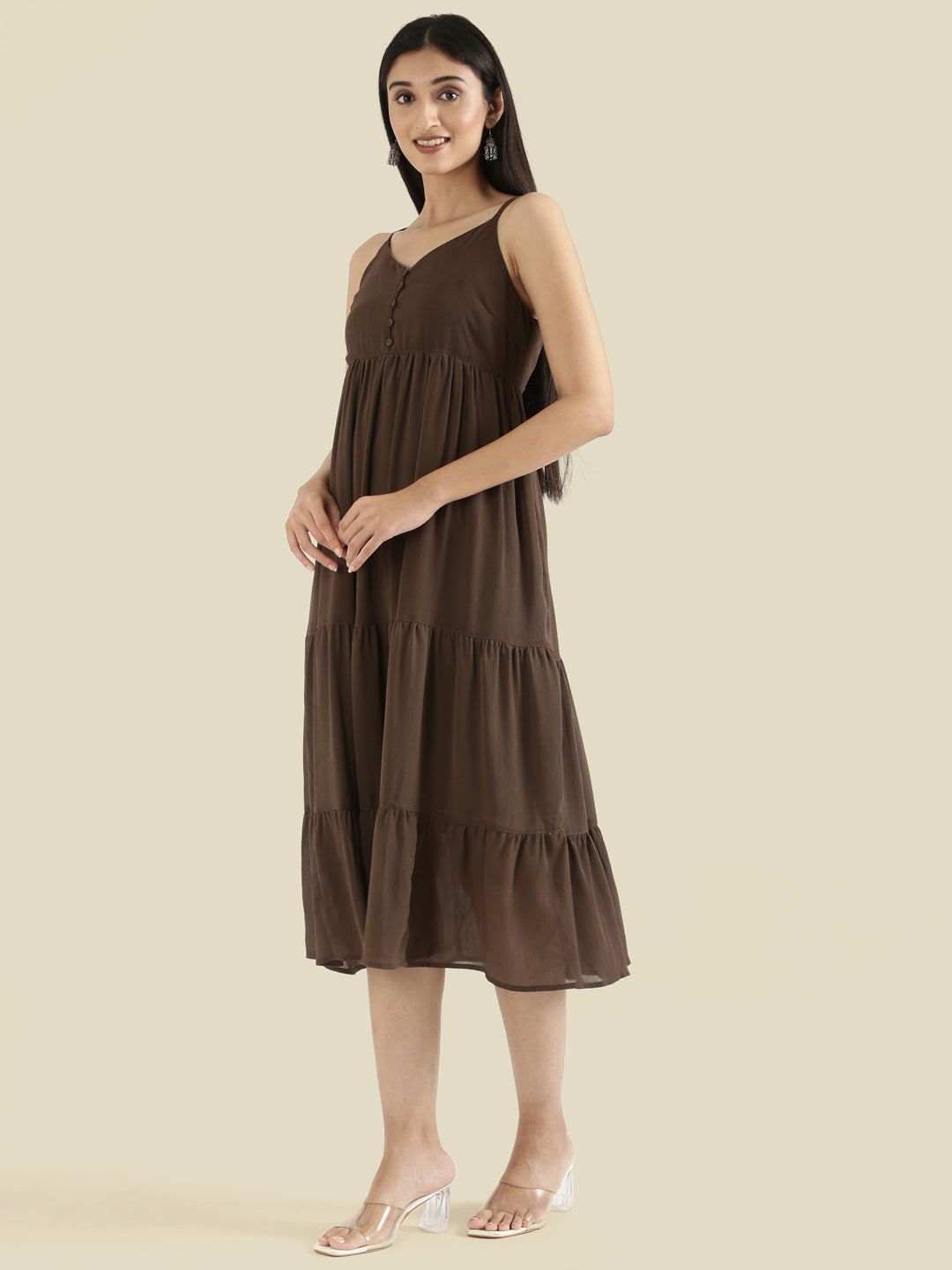 Georgette V-Neck Slip Dress