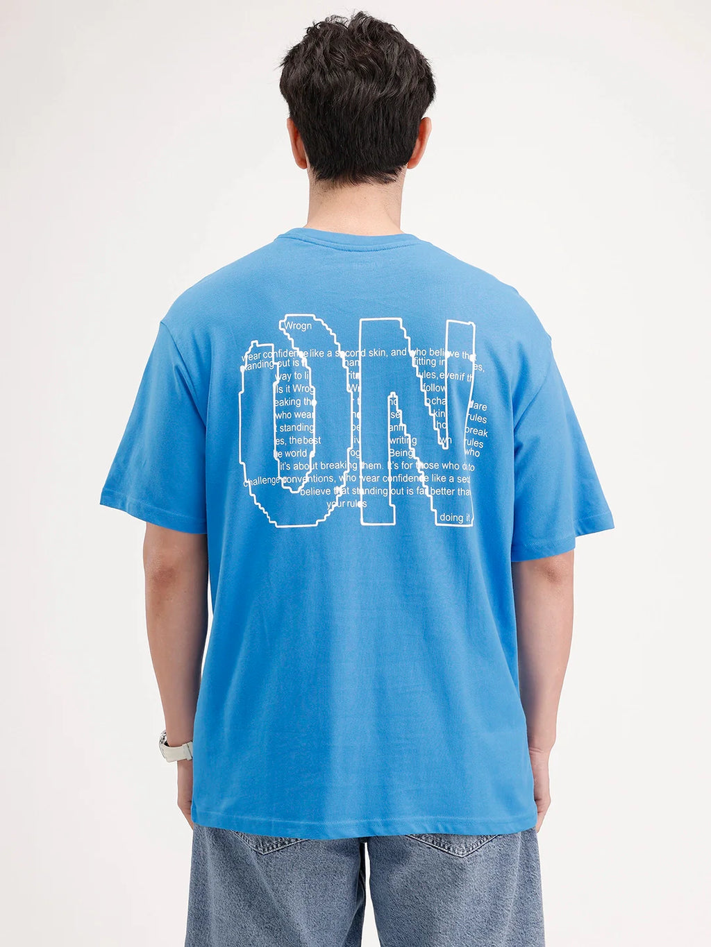 Oversized Back Printed T-shirt | Blue