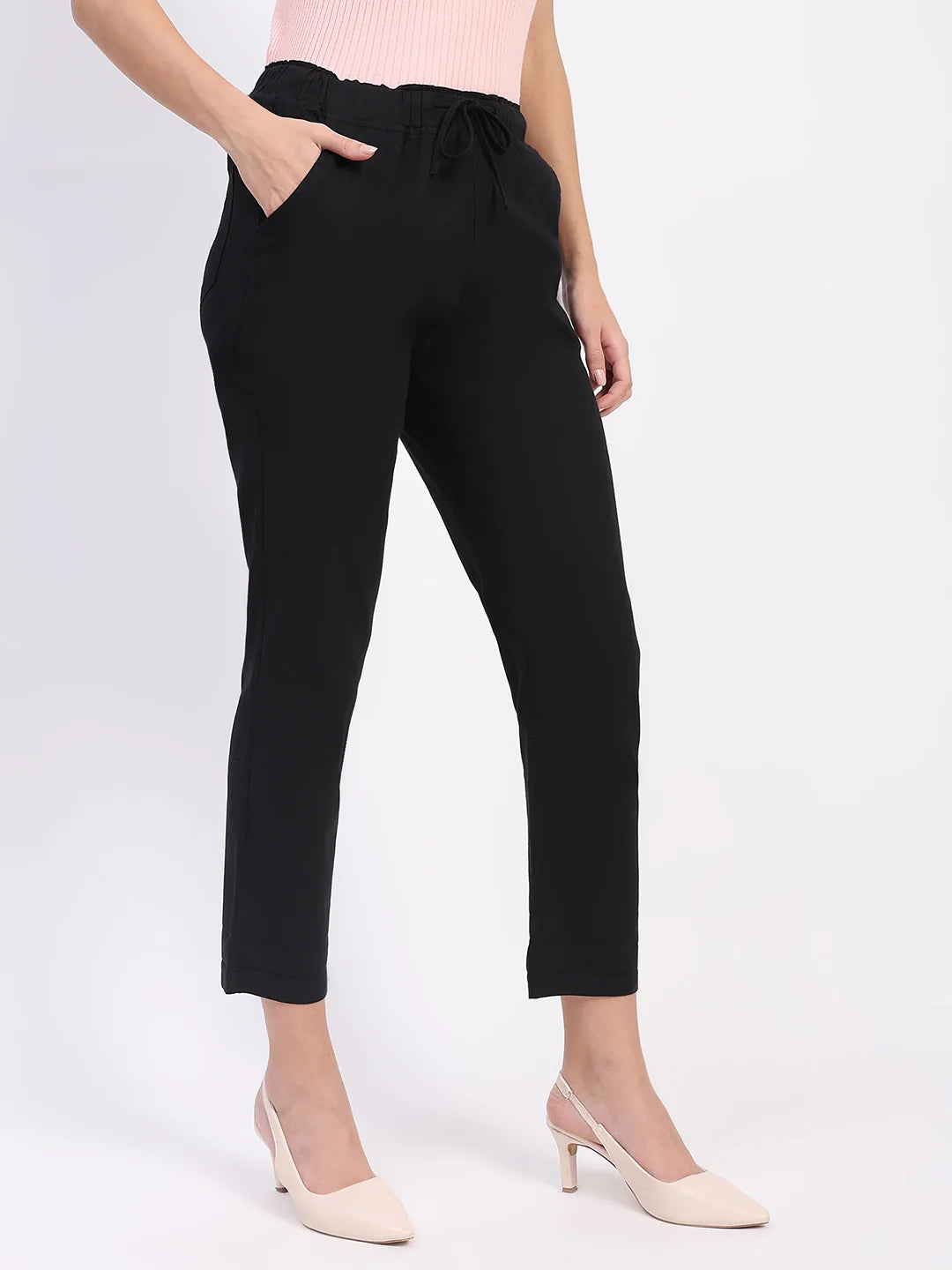 Regular Fit Black Lower With Pockets