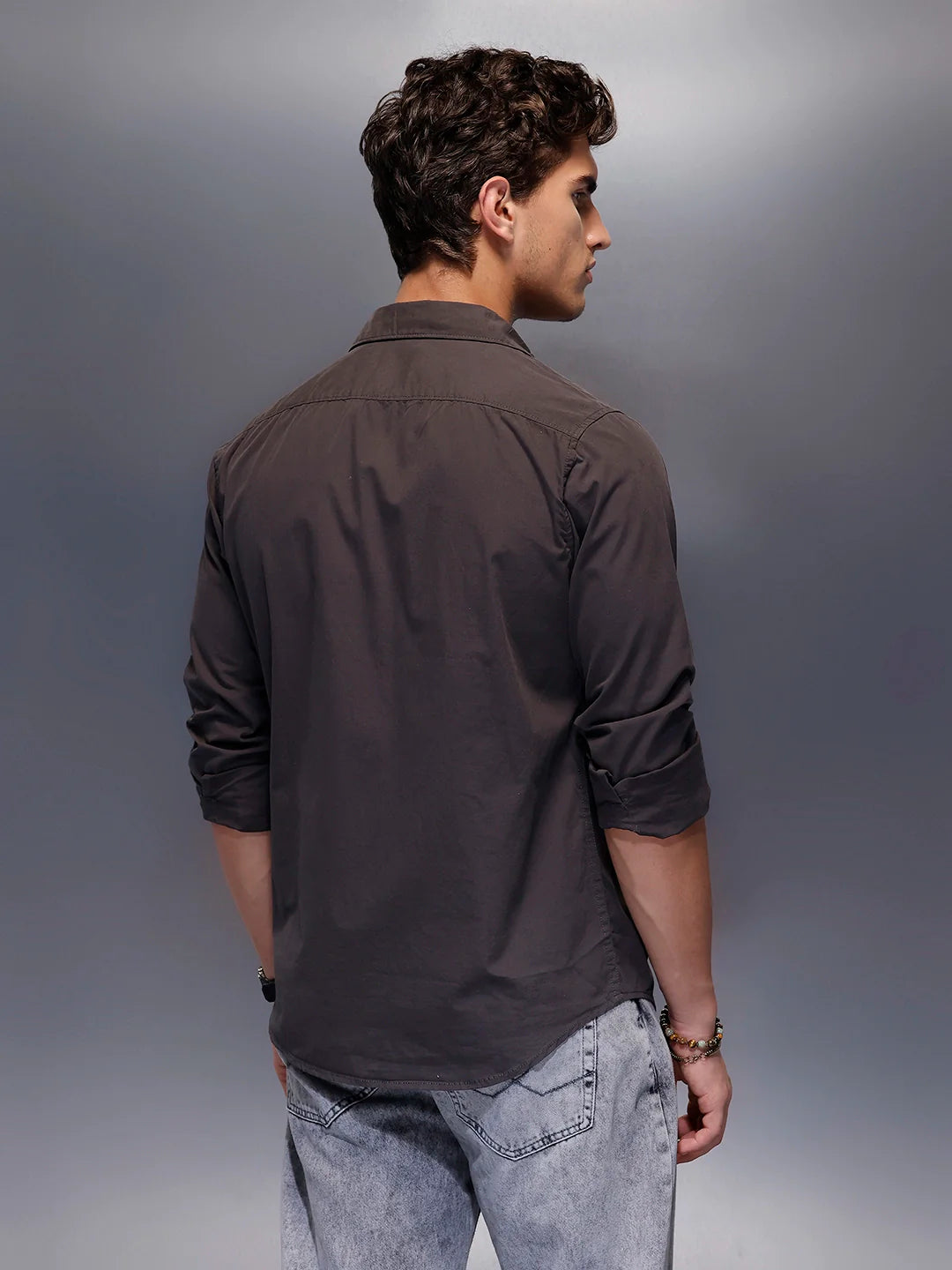 Men's Casual Slim Fit Shirt   |  Grey