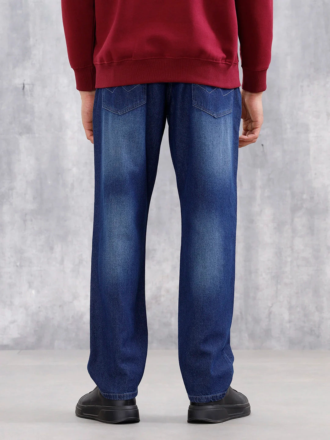 Men's Casual Anti Fit Jeans | Dark Stone