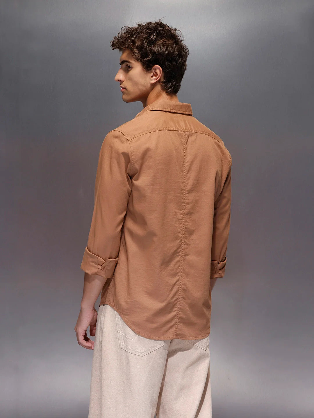 Men's Slim Fit Casual Shirt  |  Rust
