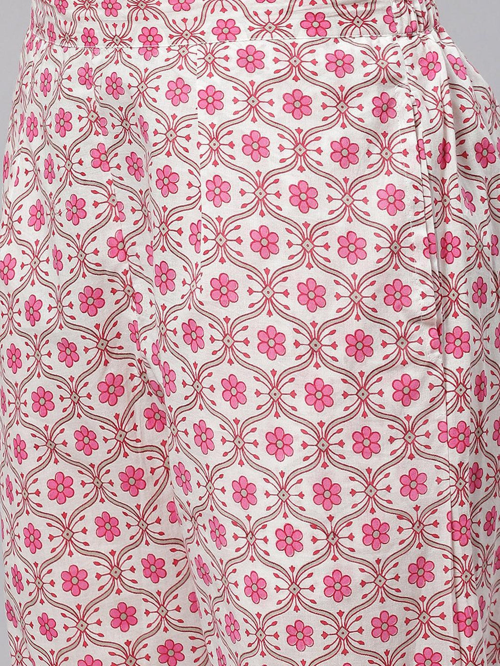 Divena Pink Cotton kurta Pant set with Dupatta