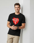 Men Printed Black Cotton Tshirt
