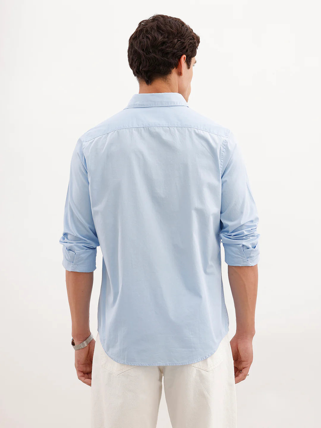 Solid Slim Fit Shirt  | Light Blue