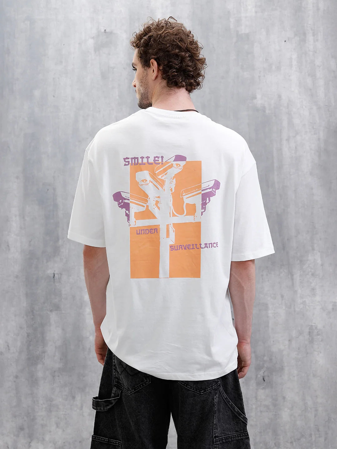 Under Surveillance Oversized Fit T-Shirt | White